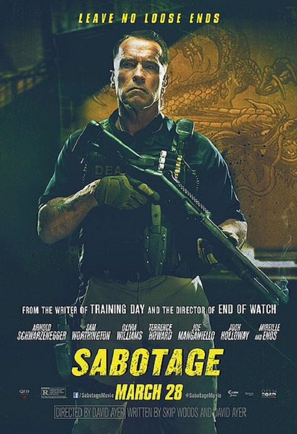 Póster de 'Sabotage' con Arnold Schwarzenegger