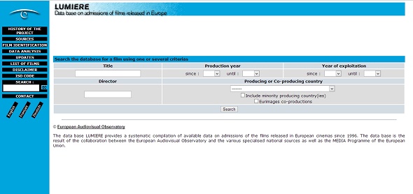 Lumiere - Data base on admissions of the films released in European