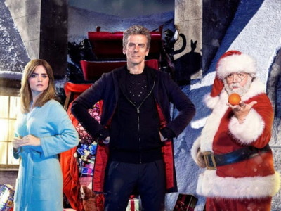 Jenna Coleman, Peter Capaldi y Nick Frost en Doctor Who Last Christmas