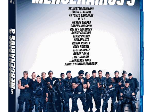 Carátula del Blu-ray en español de 'Los Mercenarios 3'
