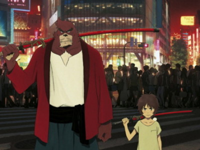 Una imagen de The Boy and The Beast, con Kyuta y Kumatetsu