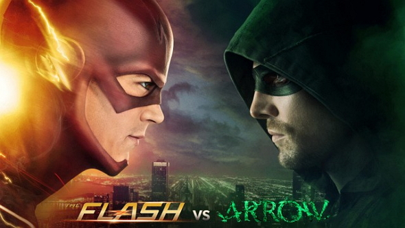 Imagen promocional del crossover The Flash VS Arrow