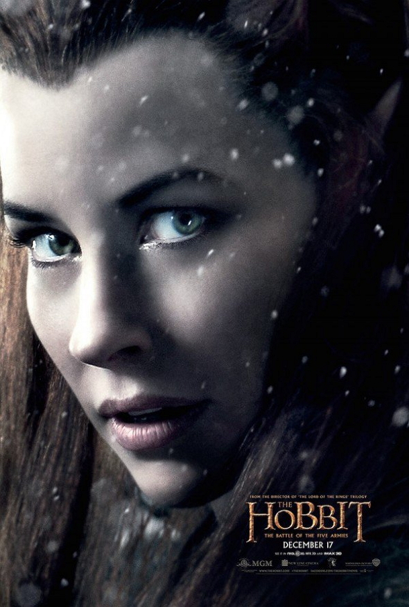 Evangeline Lilly en el póster de El Hobbit: La batalla de los cinco ejércitos (The Hobbit: The Battle of the five Armies)