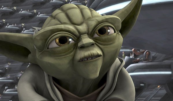 Una imagen de Yoda en la miniserie de animación Star Wars: The Clone Wars