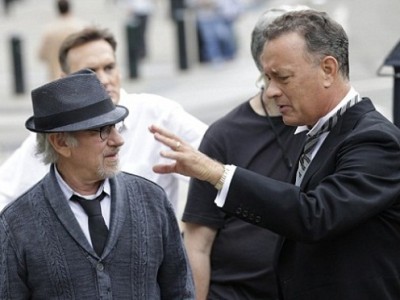Spielberg y Hanks en el rodaje de 'Bridge of spies'