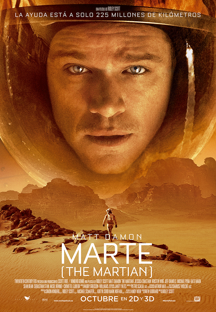 Póster en español de Marte (The Martian)