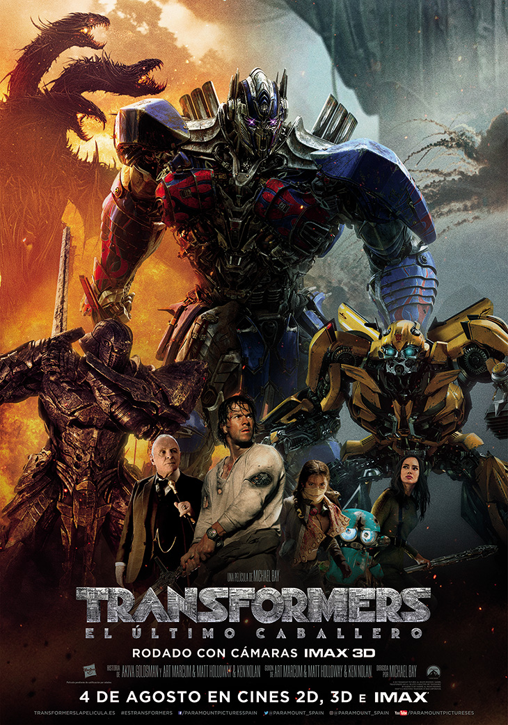 Póster definitivo  en español de 'Transformers: el último caballero'