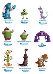 Personajes de Monstruos University Interior