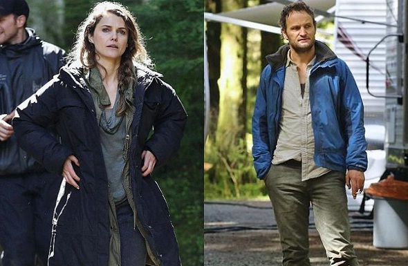 Keri Russell y Jason Clarke durante el rodaje