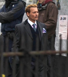 Johnny Depp en el rodaje de 'Mortdecai'
