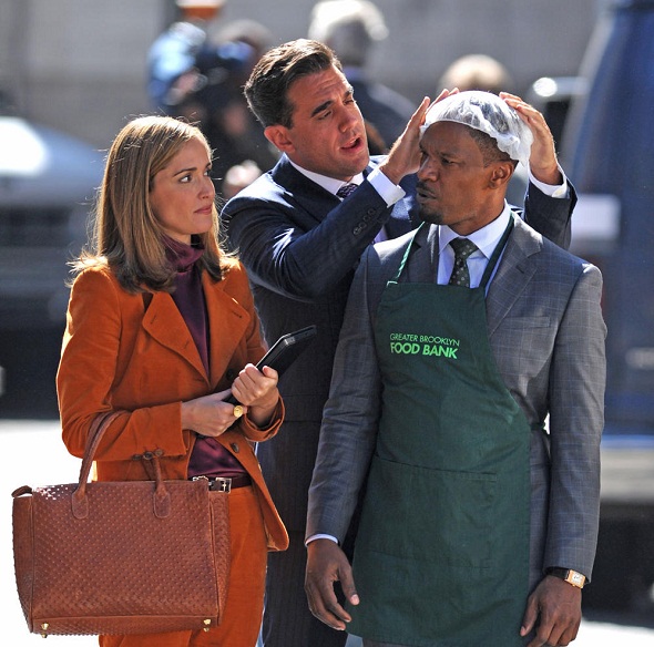 Rose Byrne, Bobby Cannavale y Jamie Foxx en 'Annie'