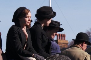 Carey Mulligan en el rodaje de 'Sufragette'