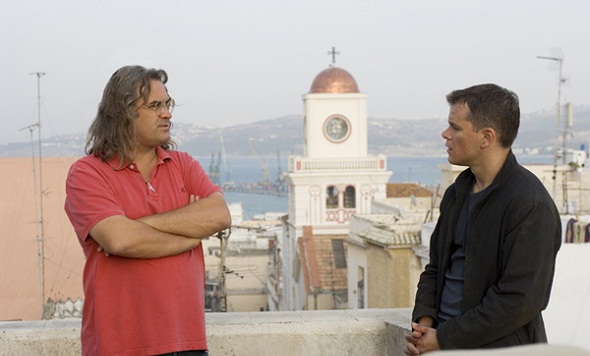 Matt Damon junto a Paul Greengrass en el rodaje de 'El ultimátum de Bourne'