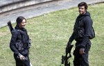 Jennifer Lawrence y Liam Hemsworth en el rodaje de 'Los juegos del hambre: Sinsajo'