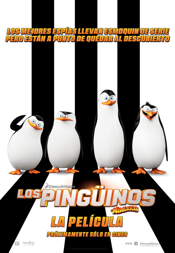 Póster de 'Los Pingüinos de Madagascar: la película', protagonizado por los cuatro Pingüinos