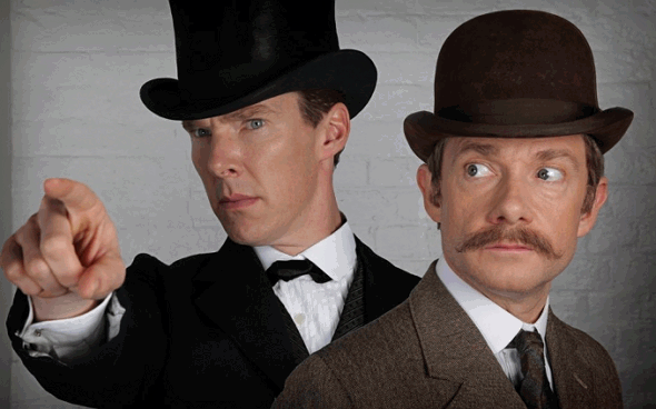Imagen de Sherlock Holmes (Benedict Cumberbatch) y John Watson (Martin Freeman), en el especial navideño de 2014