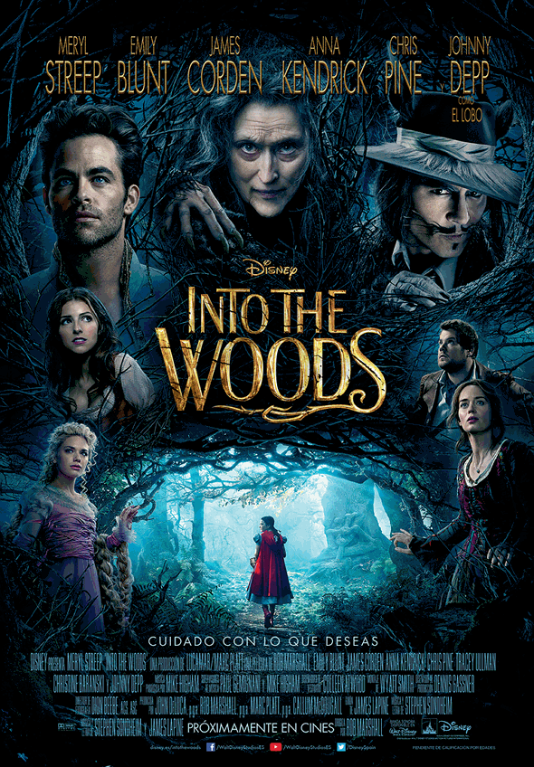 Nuevo Póster en español de Into The Woods, con los personajes principales