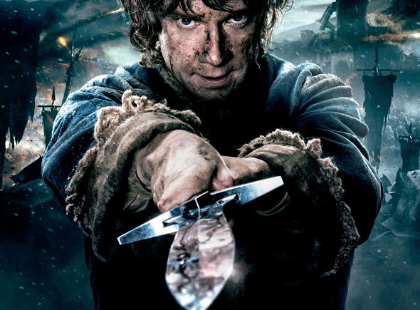 Póster en español de El Hobbit La batalla de los cinco ejércitos