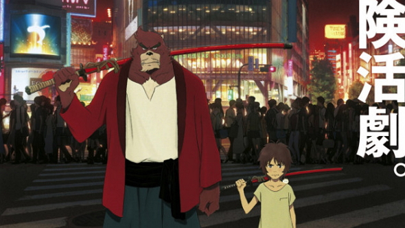 Una imagen de The Boy and The Beast, con Kyuta y Kumatetsu