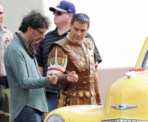 George Clooney junto a Joel Coen en el rodaje de 'Hail, Caesar!