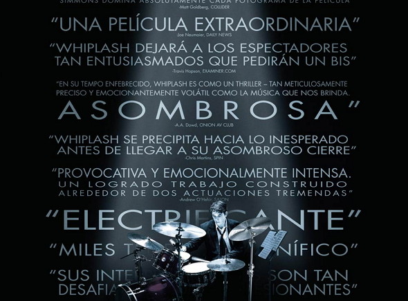 Póster en español de la película Whiplash
