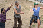 Imagen de Chiwetel Ejiofor, Chris Pine y Margot Robbie en el rodaje de Z for Zachariah