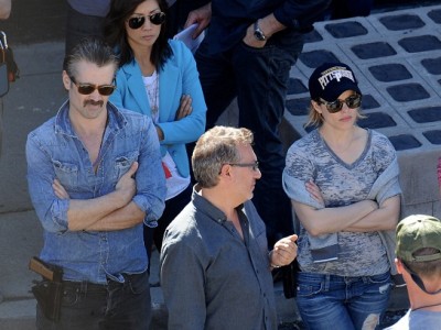 Colin Farrell y Rachel McAdams en el rodaje de 'True detective'