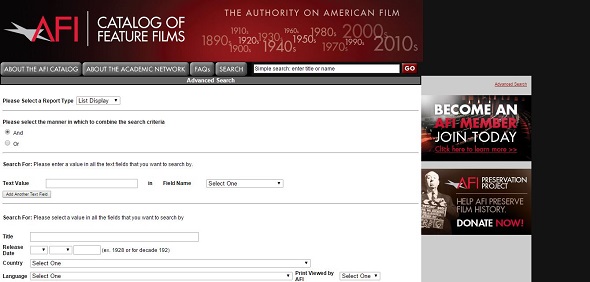 AFI Catalog of feature films