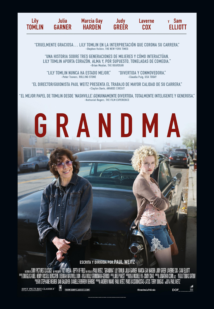 Póster Grandma, escrita y dirigida por Paul Weitz