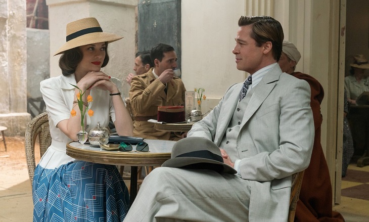 Marion Cotillard y Brad Pitt en 'Aliados'