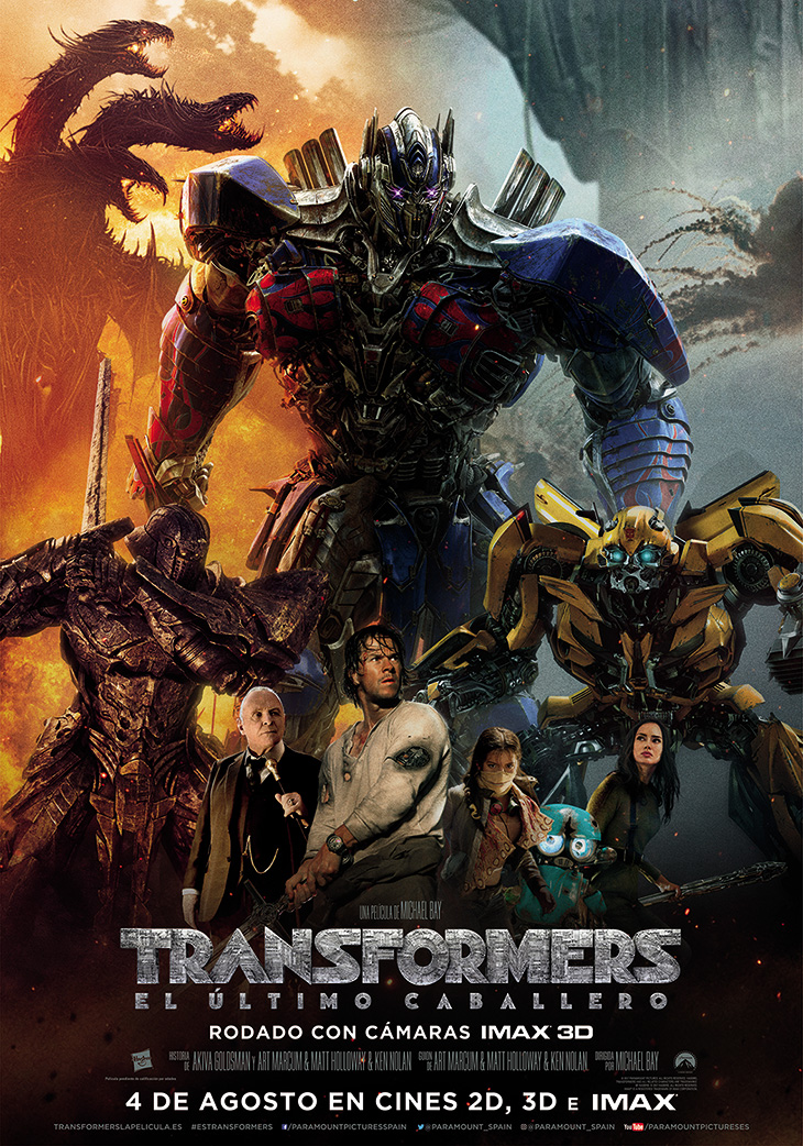 Póster definitivo en español de 'Transformers: el último caballero'