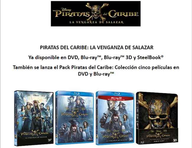 Todas las ediciones de 'Piratas del Caribe: la venganza de Salazar' destacada