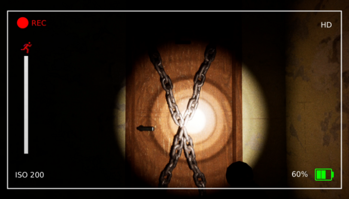Puerta encadenada en el videojuego de terror Abyzou Rituals: The Manson Case