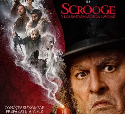 Póster oficial de Scrooge y los fantasmas de la Navidad, protagonizada por Johnny Depp