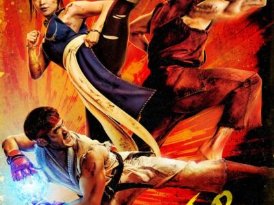 Póster oficial de Street Fighter con Chun-Li, Ken y Ryu